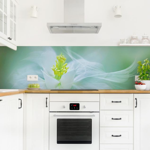 Küchenrückwand Folie Blumen Weiße Akelei