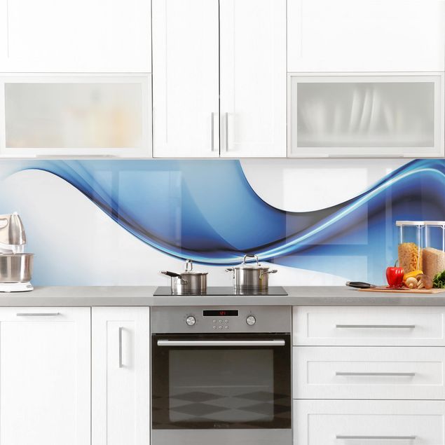 Küchenrückwand abstrakt Blaue Wandlung