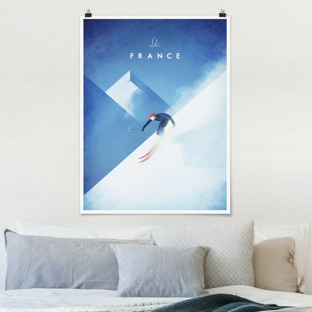 Poster Illustration Reiseposter - Ski in Frankreich