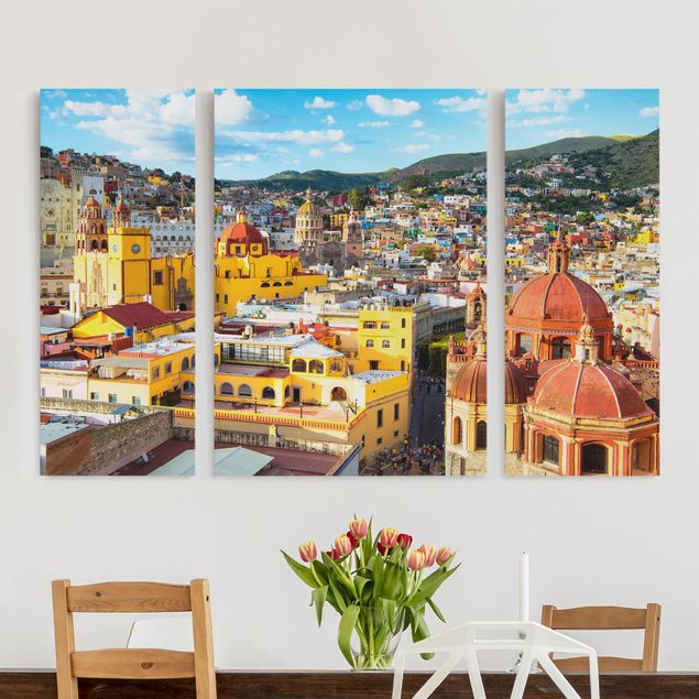 Leinwand Bilder XXL Bunte Häuser Guanajuato