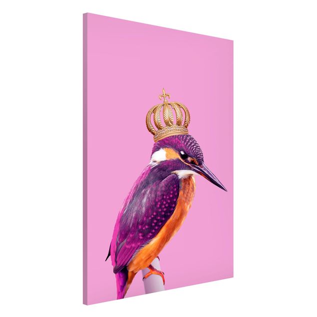 Magnettafel Tiere Rosa Eisvogel mit Krone