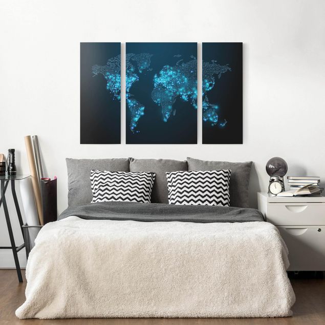 Leinwandbilder Wohnzimmer modern Connected World Weltkarte