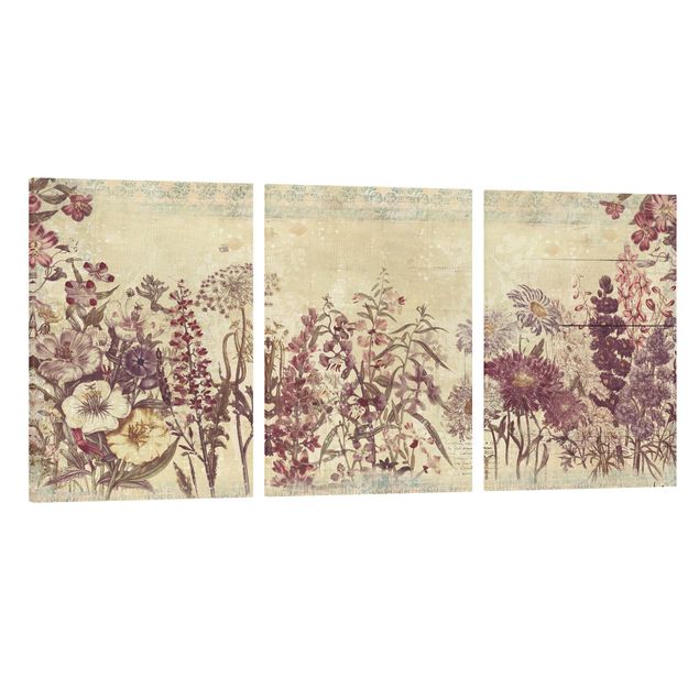 Wandbilder Vintage Blumenzeichnung