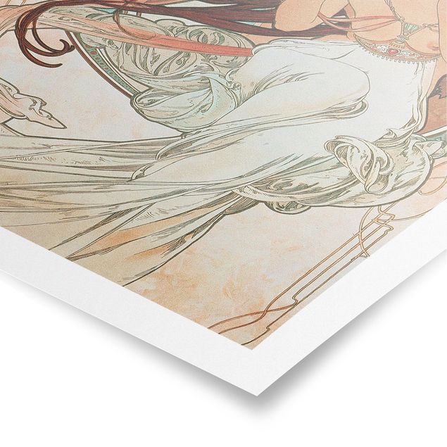 Poster - Alfons Mucha - Vier Künste - Die Musik - Hochformat 3:2