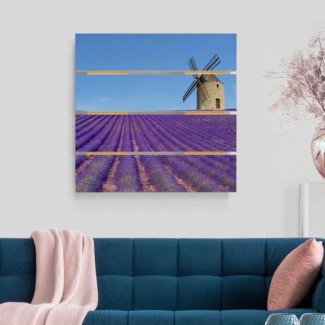 Holzbilder Natur Lavendelduft in der Provence