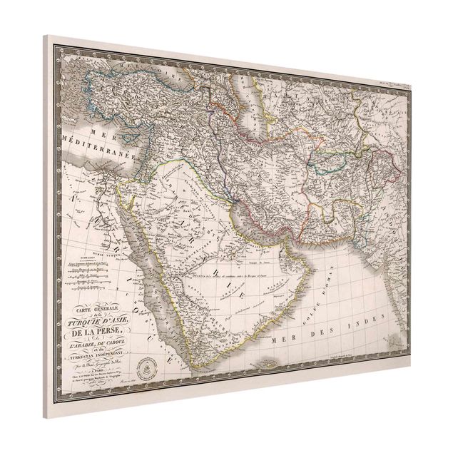 Weltkarte Magnettafel Vintage Karte im Orient
