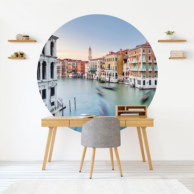 Fototapete rund Canale Grande Blick von der Rialtobrücke Venedig