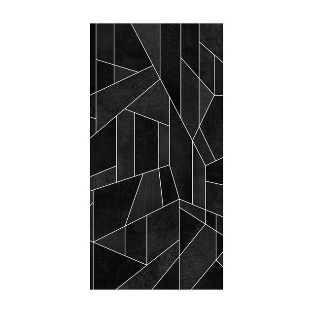 Moderner Teppich Schwarz Weiß Geometrie Aquarell