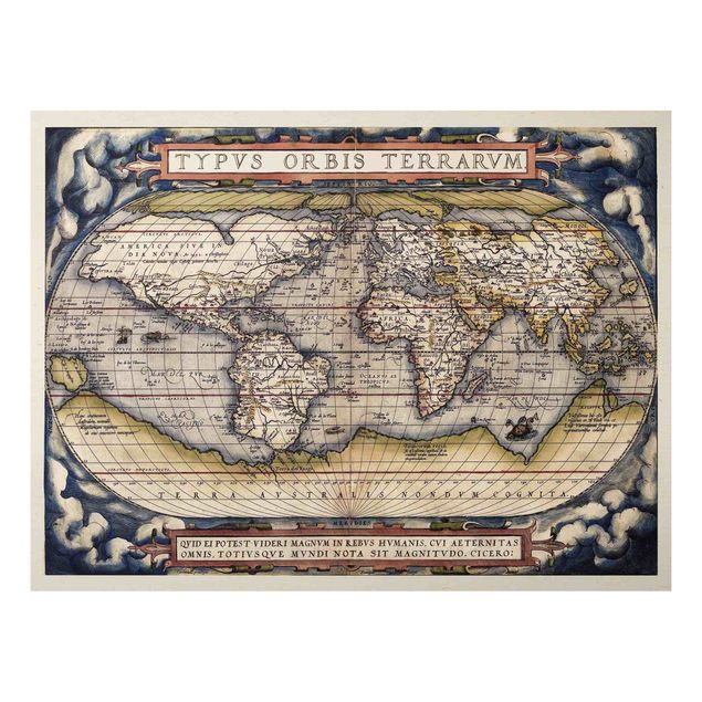 Alu Dibond Bilder Historische Weltkarte Typus Orbis Terrarum