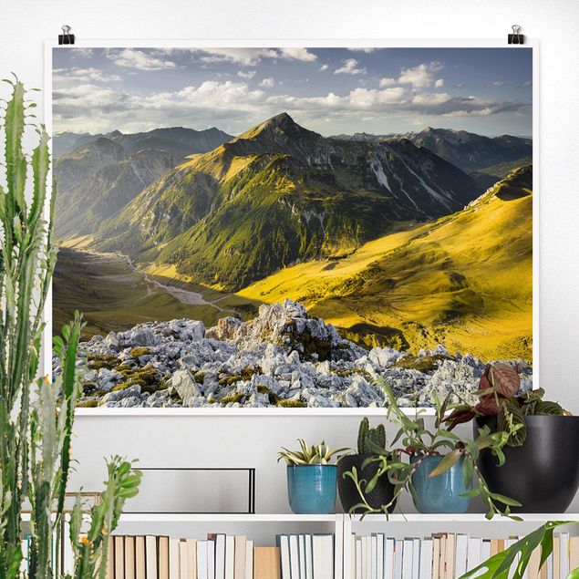 Natur Poster Berge und Tal der Lechtaler Alpen in Tirol