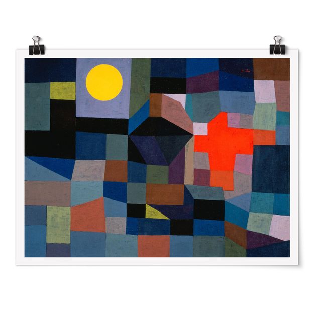 Poster - Paul Klee - Feuer bei Vollmond - Querformat 3:4