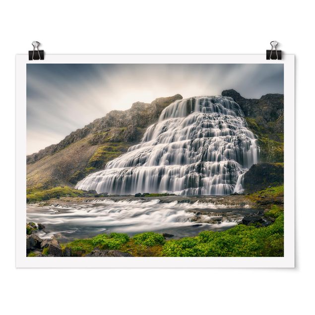 Poster - Dynjandi Wasserfall - Querformat 3:4