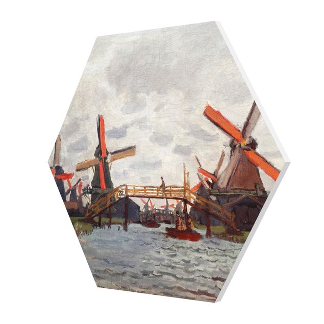 Wandbilder Kunstdruck Claude Monet - Windmühlen Zaandam