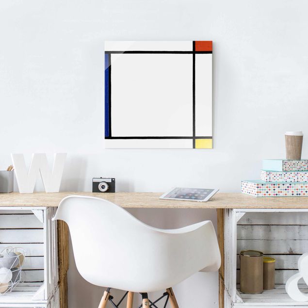 Glasbilder XXL Piet Mondrian - Komposition III