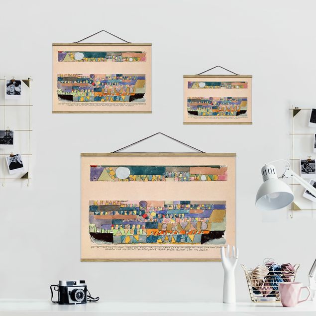 Stoffbilder mit Holzleisten Paul Klee - Der Mond