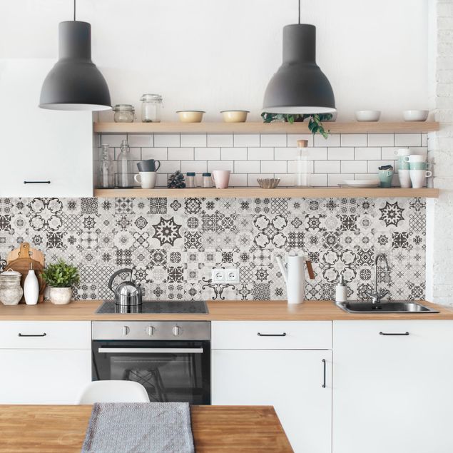 Küchenrückwand Marmoroptik Keramikfliesen Agadir grau