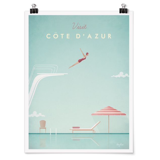 Poster Vintage Reiseposter - Côte d´Azur
