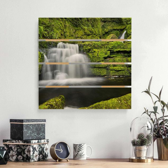 Holzbilder Natur Lower McLean Falls in Neuseeland
