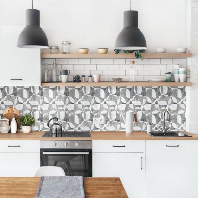Küchenrückwände Platte Lebende Steine Muster in Grau II