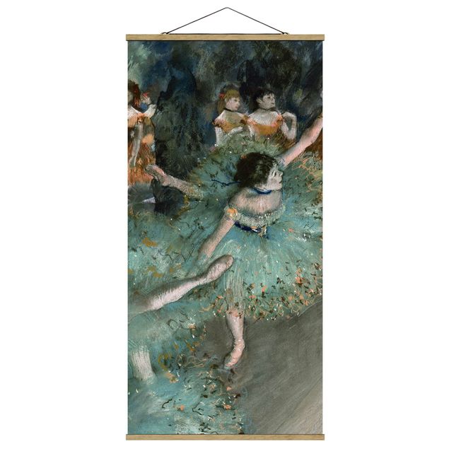 Stoffbilder mit Holzleisten Edgar Degas - Tänzerinnen in Grün