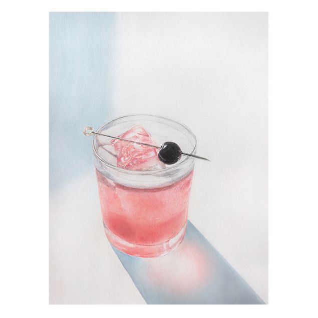 Leinwandbild - Cherry Summer Cocktail - Hochformat 3:4