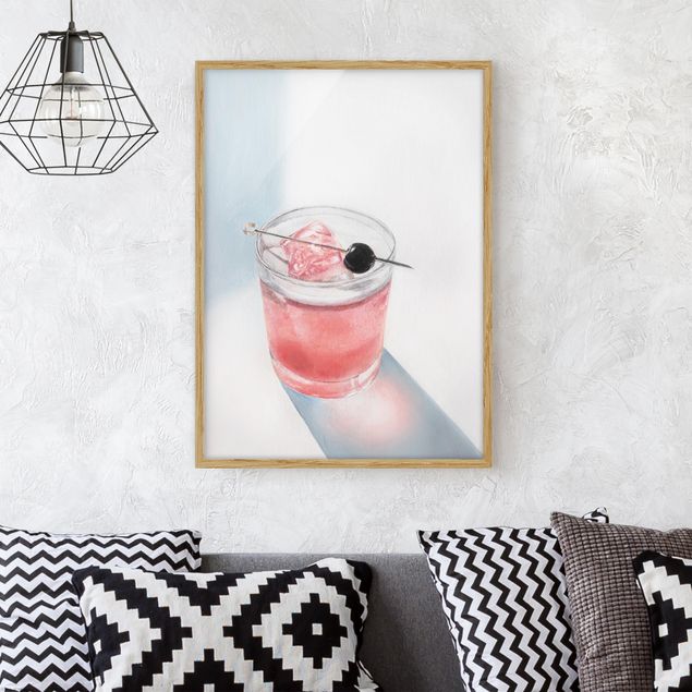 Gerahmte Kunstdrucke Cherry Summer Cocktail