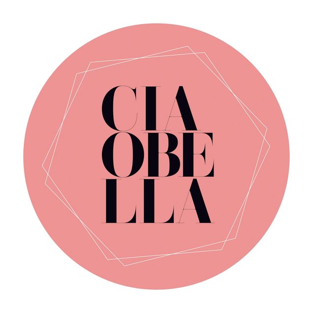 Runder Vinyl-Teppich - Ciao Bella in Hexagonen auf Rosa