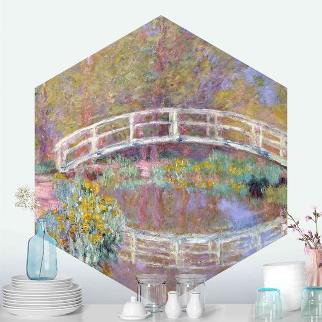 Tapete Blumen Claude Monet - Brücke Monets Garten