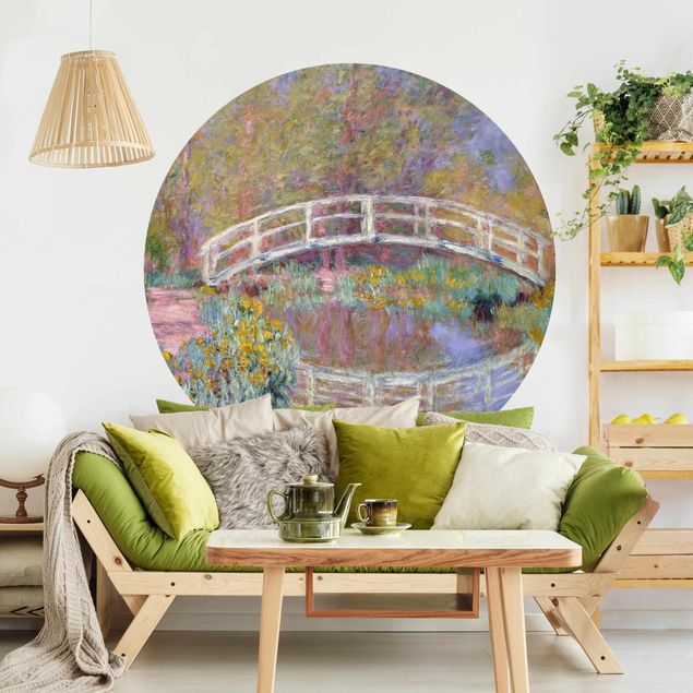 runde Fototapete Claude Monet - Brücke Monets Garten