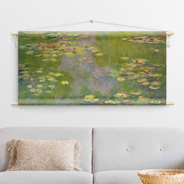 Wandbehang Stoffbild Claude Monet - Grüne Seerosen