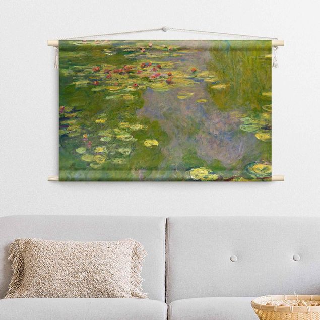 Wandbehang Stoff Claude Monet - Grüne Seerosen