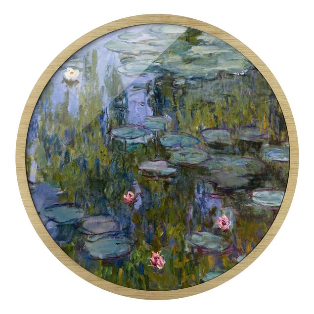 Rundes Gerahmtes Bild - Claude Monet - Seerosen (Nympheas)