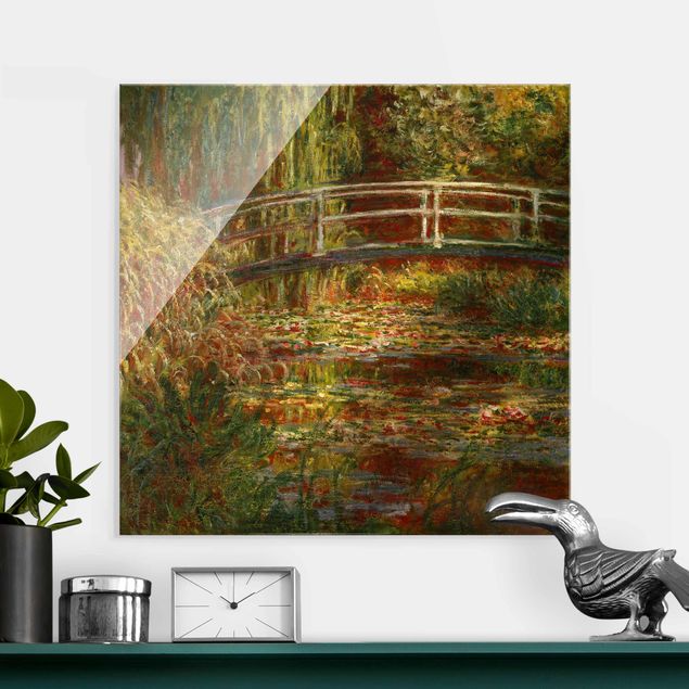 Kunstdrucke Impressionismus Claude Monet - Seerosenteich und japanische Brücke (Harmonie in rosa)