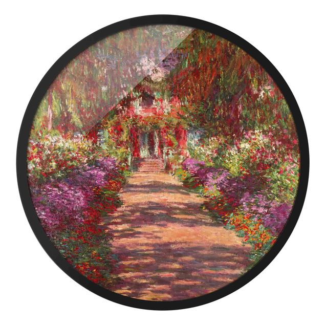 Abstrakte Bilder mit Rahmen Claude Monet - Weg in Monets Garten in Giverny