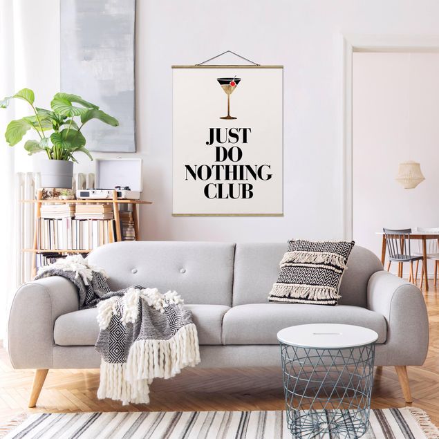 Stoffbilder mit Holzleisten Cocktail - Just do nothing club