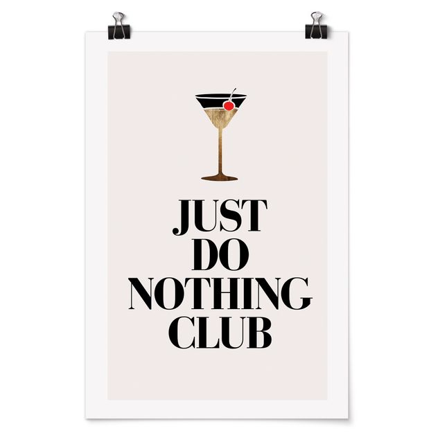 Poster - Cocktail - Just do nothing club - Hochformat 2:3