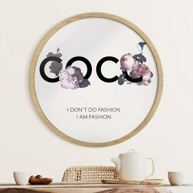Wandbild rund COCO - I don´t do fashion Rosen