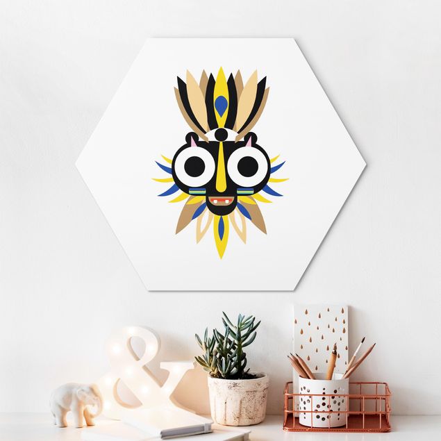 Schöne Wandbilder Collage Ethno Maske - Große Augen