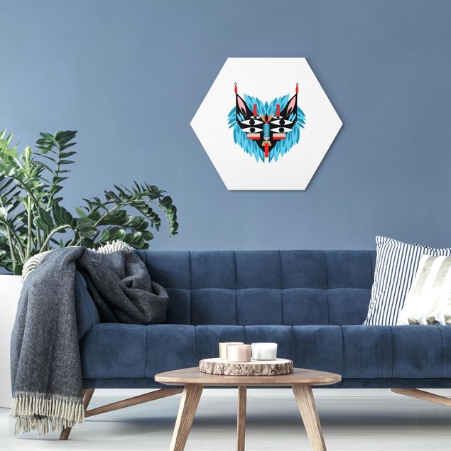 Schöne Wandbilder Collage Ethno Maske - Löwe