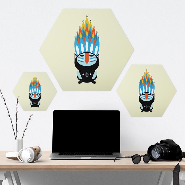 Hexagon-Forexbild - Collage Ethno Monster - Feuer