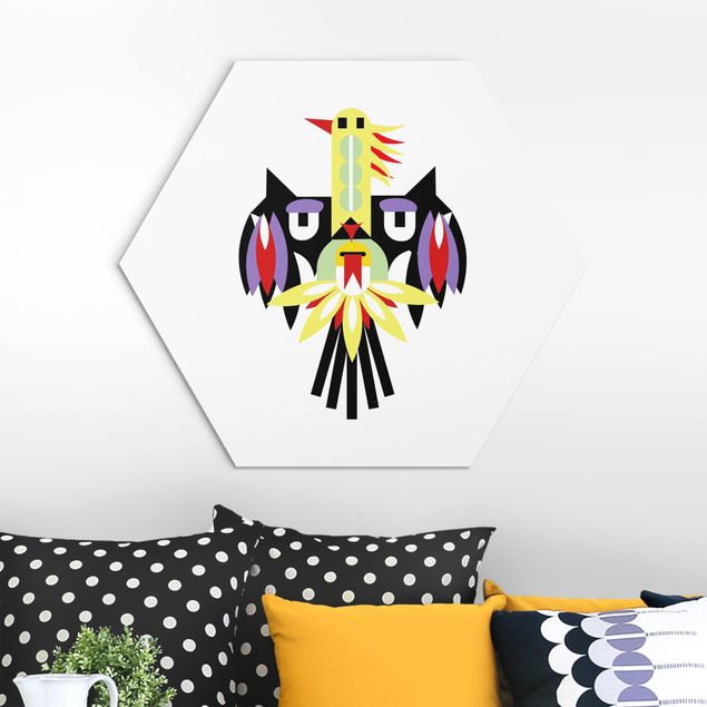Wandbilder Tiere Collage Ethno Monster - Flügel