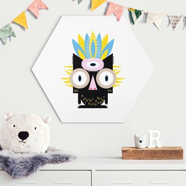 Wandbilder Tiere Collage Ethno Monster - Katze