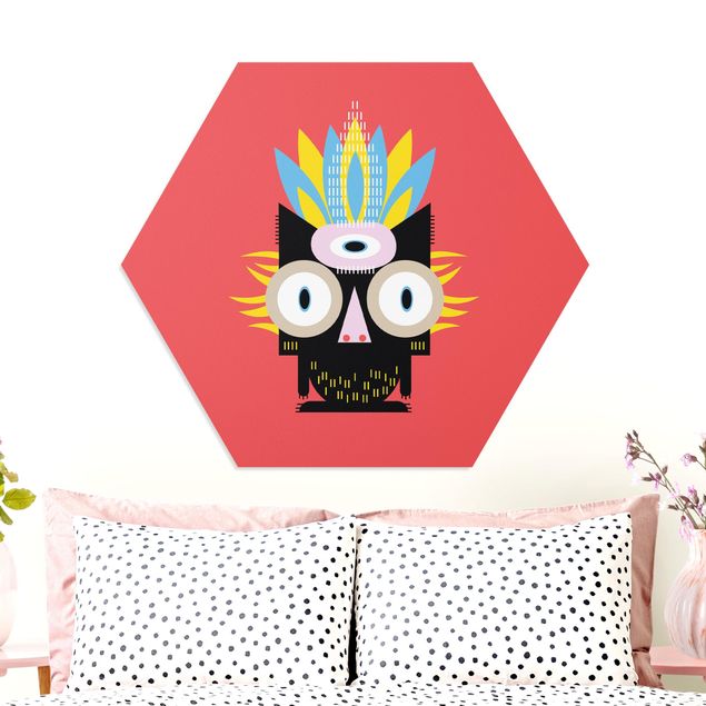 Wandbilder Tiere Collage Ethno Monster - Katze