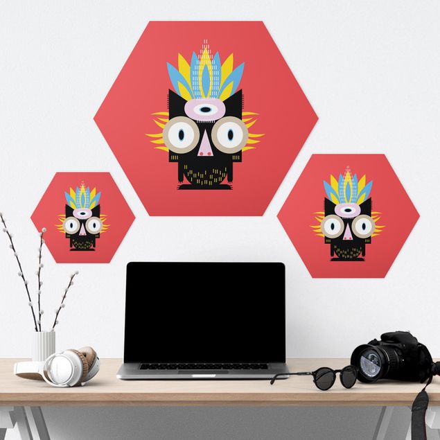 Hexagon-Forexbild - Collage Ethno Monster - Katze