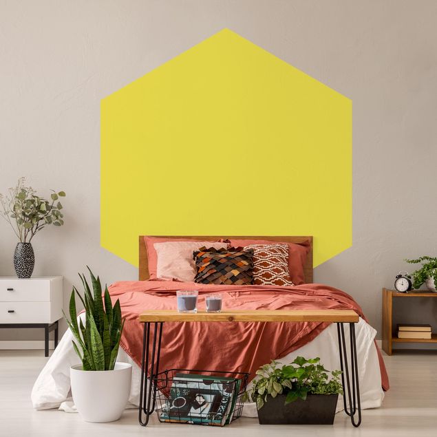 Hexagon Tapete Colour Lemon Yellow