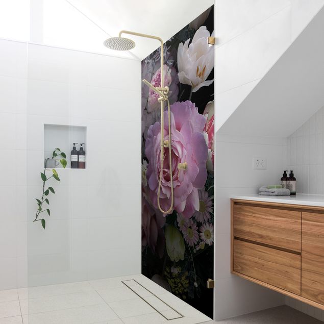Dusch Rückwände Rosentraum Bouquet
