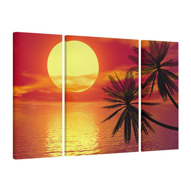 Moderne Leinwandbilder Wohnzimmer Karibischer Sonnenuntergang