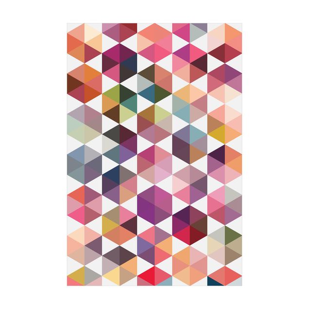 Teppich Regenbogen Hexagon Facetten