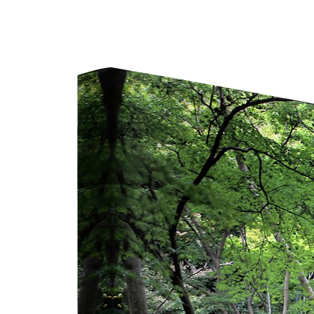 Leinwandbild 3-teilig - Japanischer Wald - Triptychon