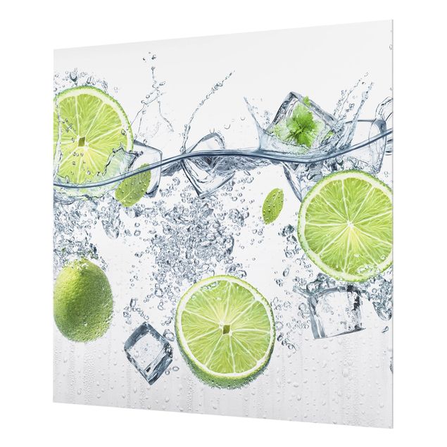 Glas Spritzschutz - Erfrischende Limette - Quadrat - 1:1